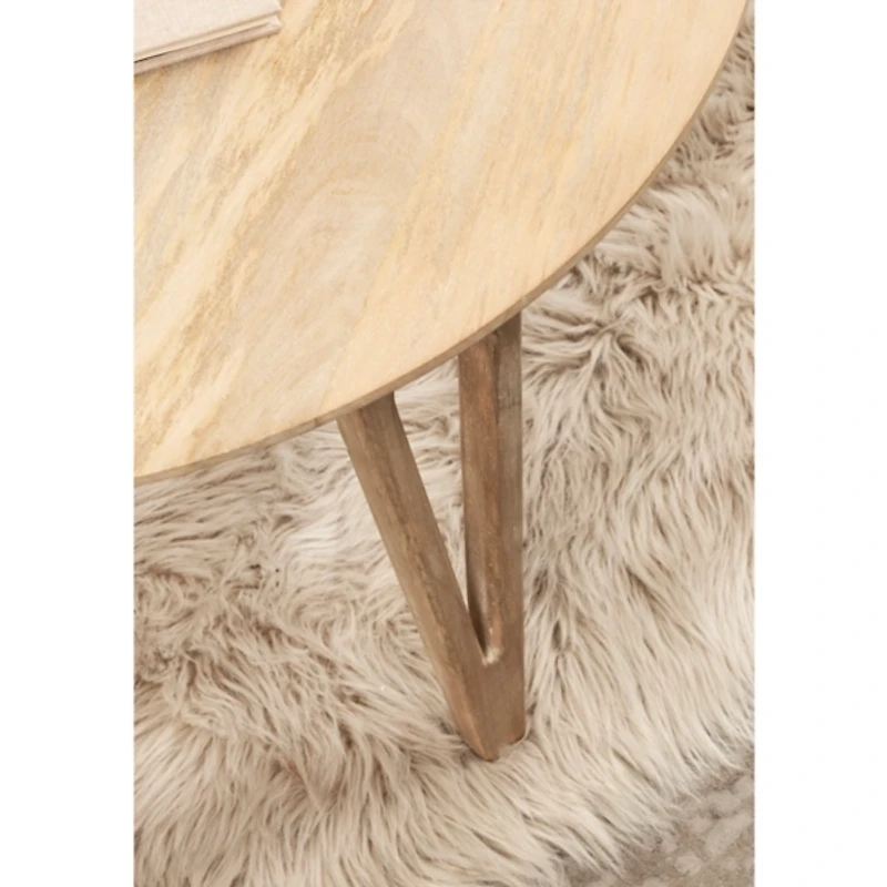 Natural Mango Wood Round Kershaw Coffee Table