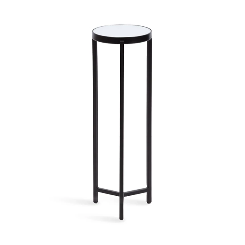 Black Metal Mirrored Tabletop Aguilar Drink Table