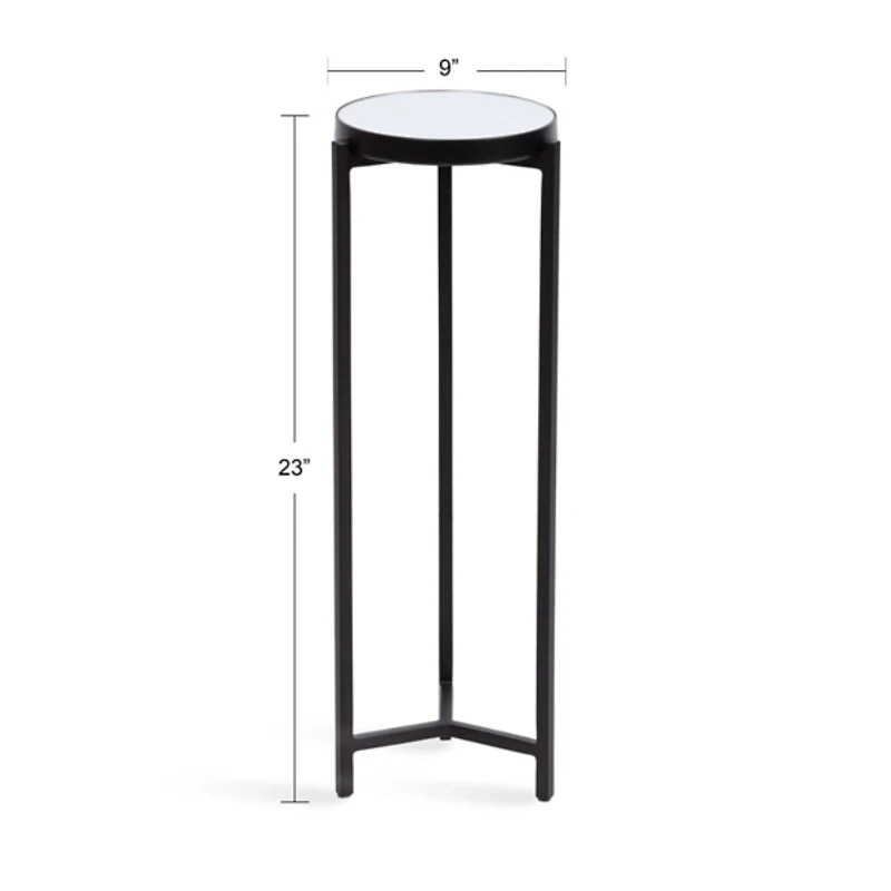 Black Metal Mirrored Tabletop Aguilar Drink Table