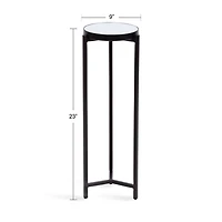 Black Metal Mirrored Tabletop Aguilar Drink Table