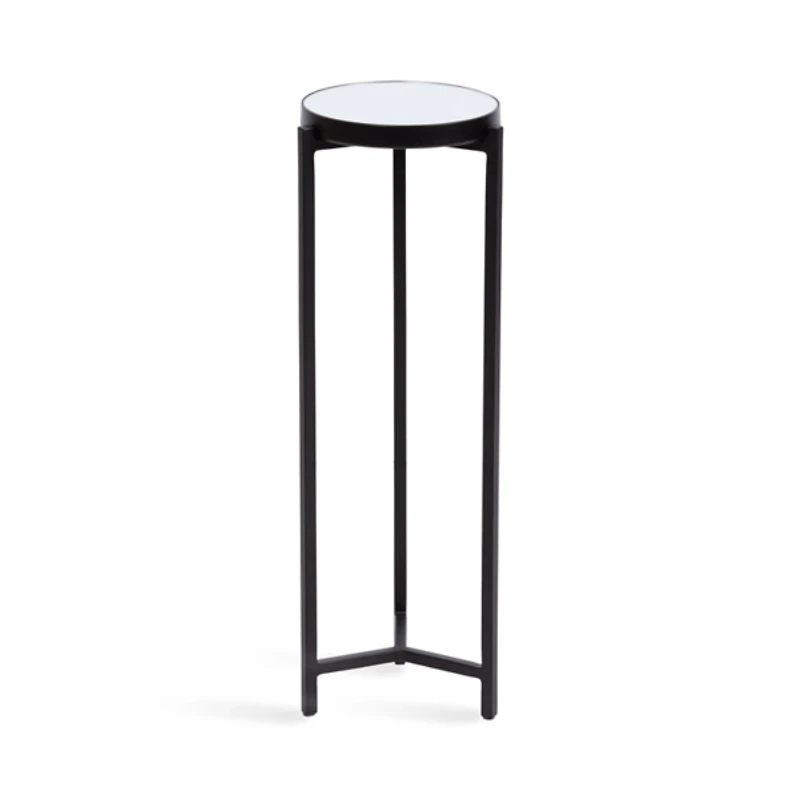 Black Metal Mirrored Tabletop Aguilar Drink Table