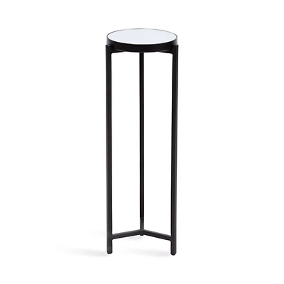 Black Metal Mirrored Tabletop Aguilar Drink Table