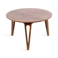 Walnut Brown Mango Wood Round Kershaw Coffee Table