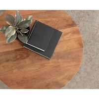 Walnut Brown Mango Wood Round Kershaw Coffee Table