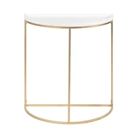 White & Gold Half Moon Dorrah Accent Table