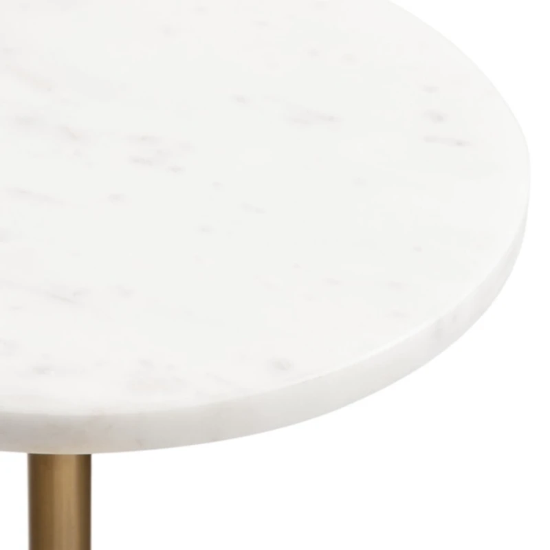 Antique Brass and White Marble Adjustable Table