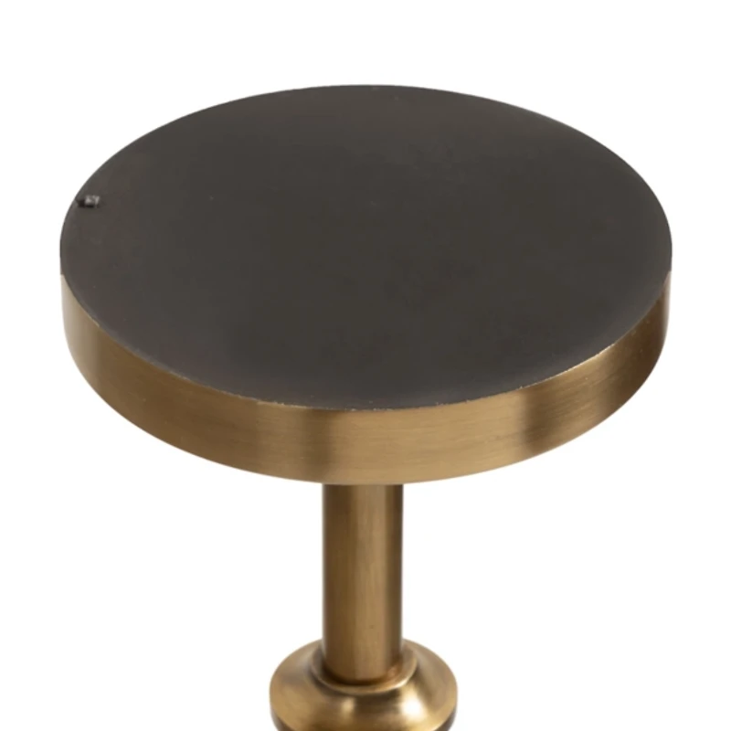 Antique Brass and White Marble Adjustable Table