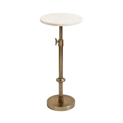 Antique Brass and Marble Adjustable Table