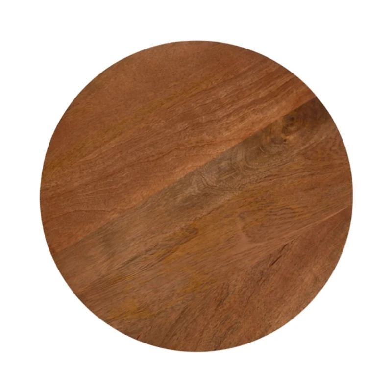 Walnut Brown Mango Wood Round Kershaw Accent Table