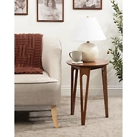 Walnut Brown Mango Wood Round Kershaw Accent Table