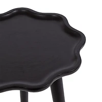 Black Wood Wavy Accent Table