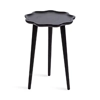 Black Wood Wavy Accent Table