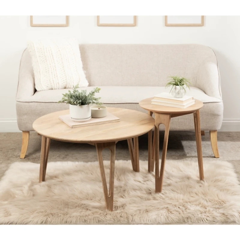 Natural Mango Wood Round Kershaw Accent Table