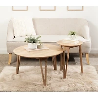 Natural Mango Wood Round Kershaw Accent Table