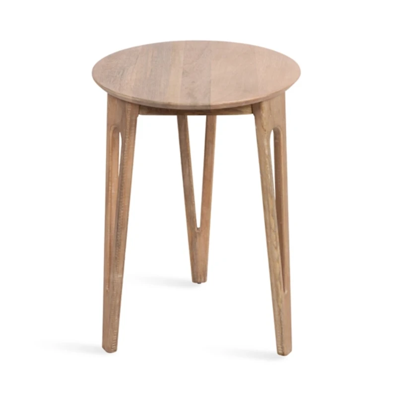 Natural Mango Wood Round Kershaw Accent Table