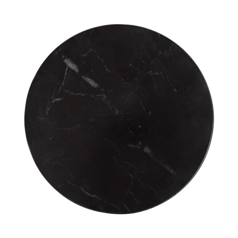 Antique Brass and Black Marble Adjustable Table