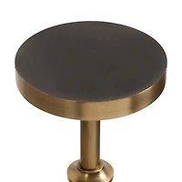Antique Brass and Black Marble Adjustable Table