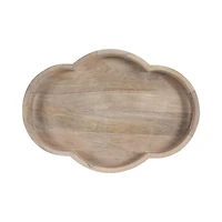 Natural Wood Scalloped Winstead Decorative Tray
