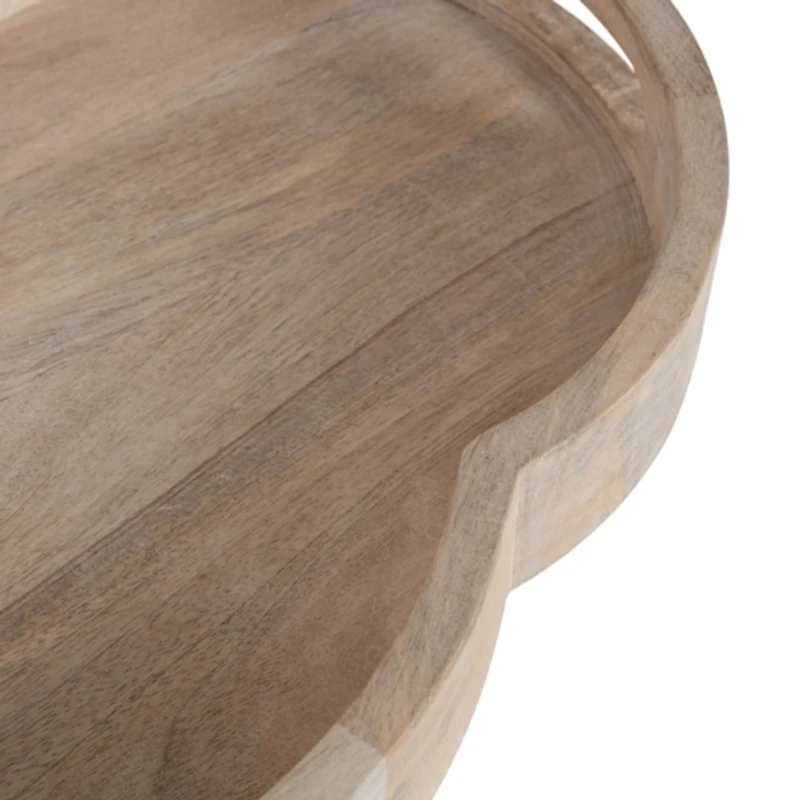 Natural Wood Scalloped Winstead Decorative Tray