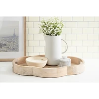Natural Wood Scalloped Winstead Decorative Tray