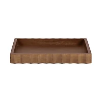 Walnut Brown Fluted Lissi Rectangular Serving Tray