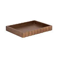 Walnut Brown Fluted Lissi Rectangular Serving Tray