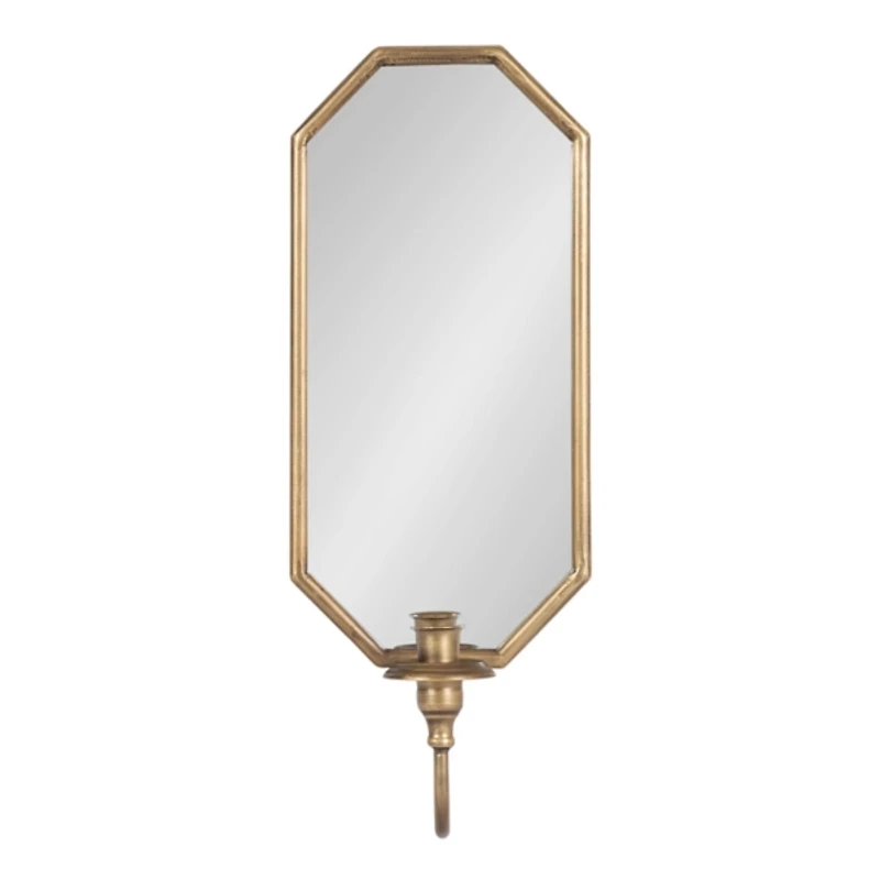 Wardelle Antique Gold Mirrored Taper Candle Sconce