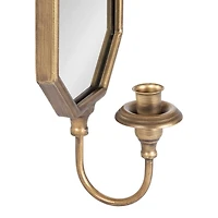 Wardelle Antique Gold Mirrored Taper Candle Sconce