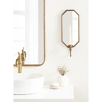 Wardelle Antique Gold Mirrored Taper Candle Sconce