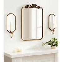 Wardelle Antique Gold Mirrored Taper Candle Sconce