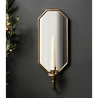 Wardelle Antique Gold Mirrored Taper Candle Sconce
