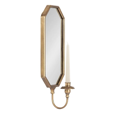 Wardelle Antique Gold Mirrored Taper Candle Sconce