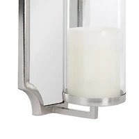 Ciel Silver Mirrored Pillar Candle Sconce
