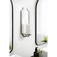 Ciel Silver Mirrored Pillar Candle Sconce