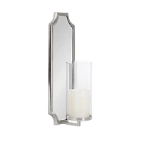 Ciel Silver Mirrored Pillar Candle Sconce