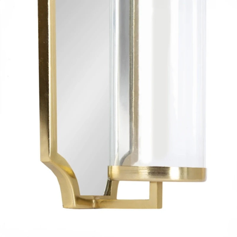 Ciel Gold Mirrored Pillar Candle Sconce