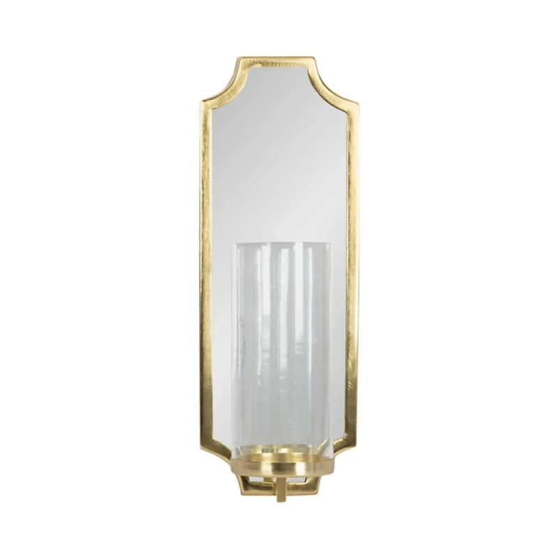 Ciel Gold Mirrored Pillar Candle Sconce