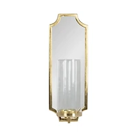 Ciel Gold Mirrored Pillar Candle Sconce