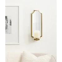 Ciel Gold Mirrored Pillar Candle Sconce