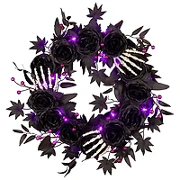 Bad to the Bone Black Roses Wreath