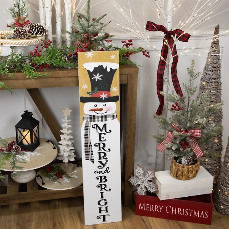 Merry & Bright Snowman Porch Board