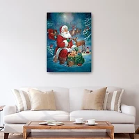 Santa's Woodland Friends Canvas Art Print