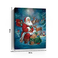 Santa's Woodland Friends Canvas Art Print