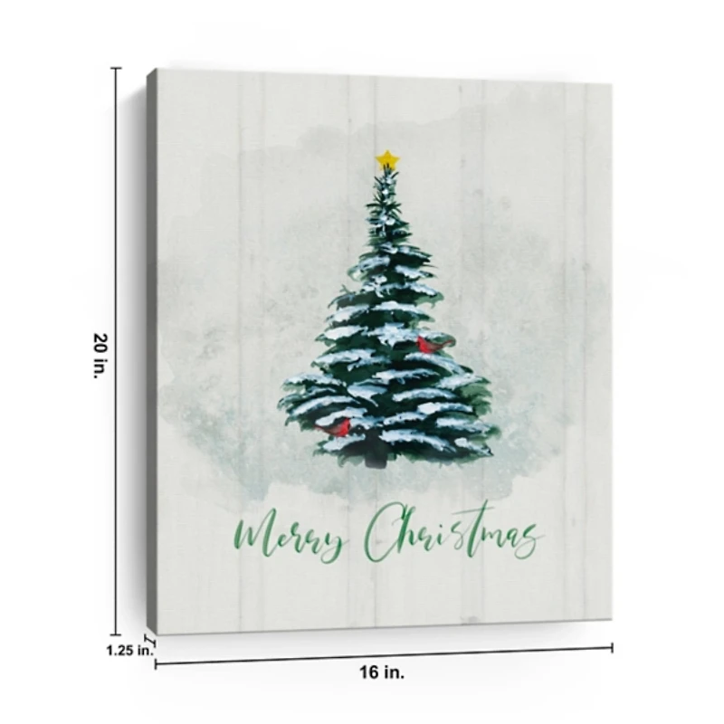 Merry Christmas Winter Pine Canvas Print