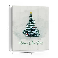 Merry Christmas Winter Pine Canvas Print