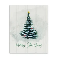 Merry Christmas Winter Pine Canvas Print