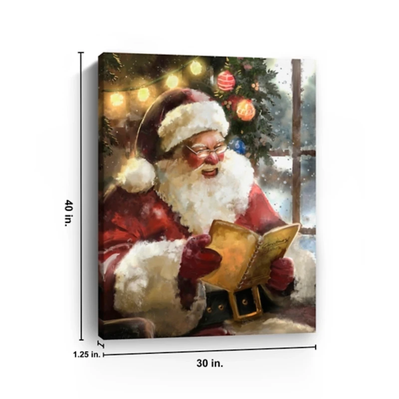 Christmas Wishes Santa Canvas Art Print