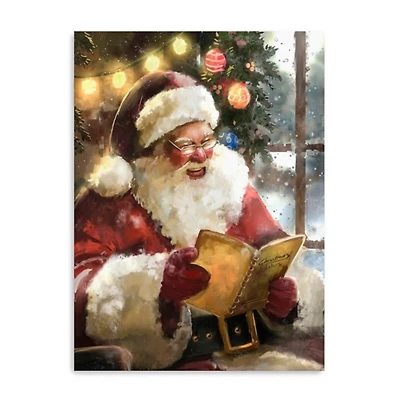 Christmas Wishes Santa Canvas Art Print