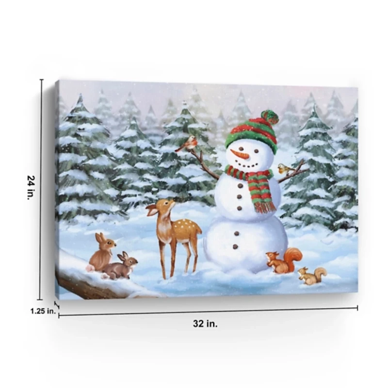 Friendly Snowman Canvas Art Print