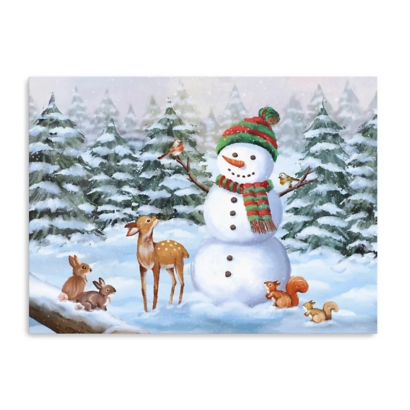 Friendly Snowman Canvas Art Print